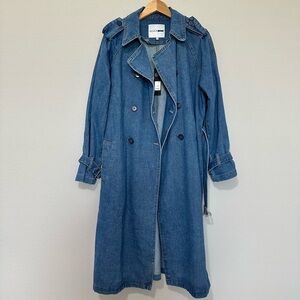 Fashion Nova Belted Denim Trench Coat NWT